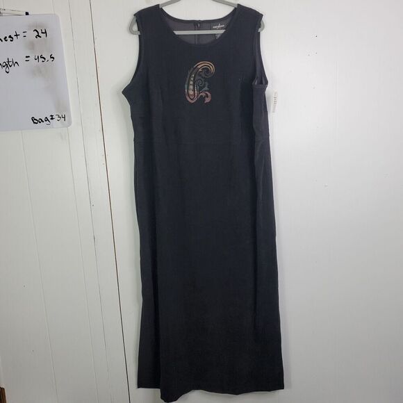 Positive Attitude Dresses & Skirts - Vintage 90s Maxi Dress Womens 18 Sleeveless Split Hem Boho Hippie Phoebe Grunge